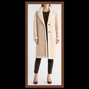 BCBGeneration Beige Shearling Coat